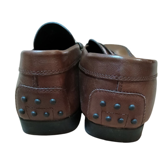 Tod's Brown Leather Loafers Men's Size 8 - Picture 3 of 8